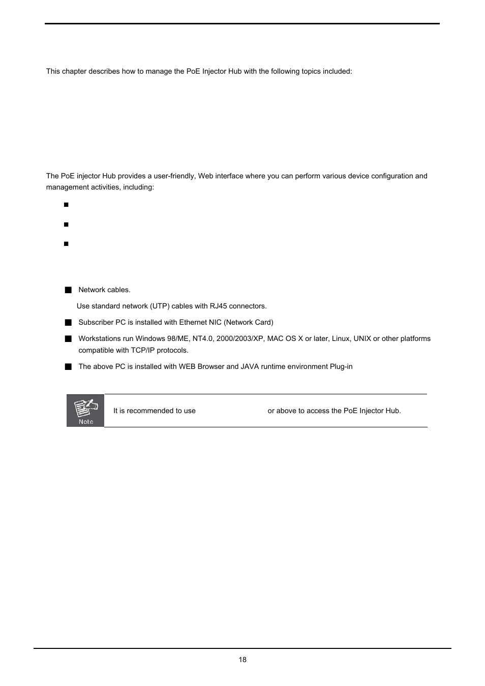 3 management, 1 overview, 2 requirements | Verview, Equirements | PLANET HPOE-1200G User Manual | Page 18 / 58