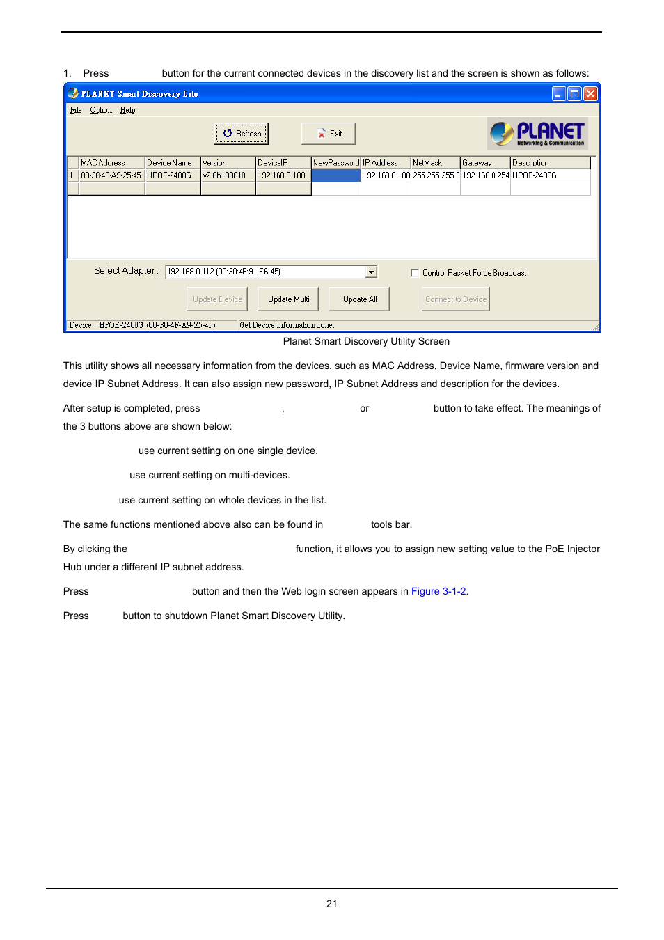 PLANET HPOE-1200G User Manual | Page 21 / 58