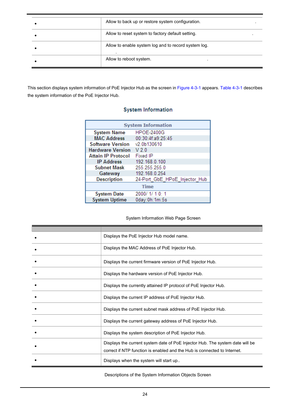 1 system information | PLANET HPOE-1200G User Manual | Page 24 / 58