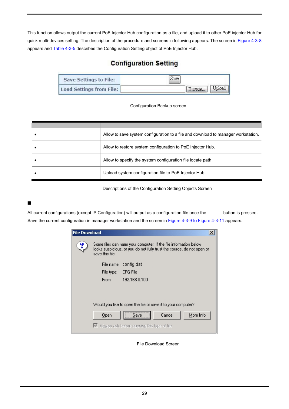 6 configuration setting, Configuration download | PLANET HPOE-1200G User Manual | Page 29 / 58