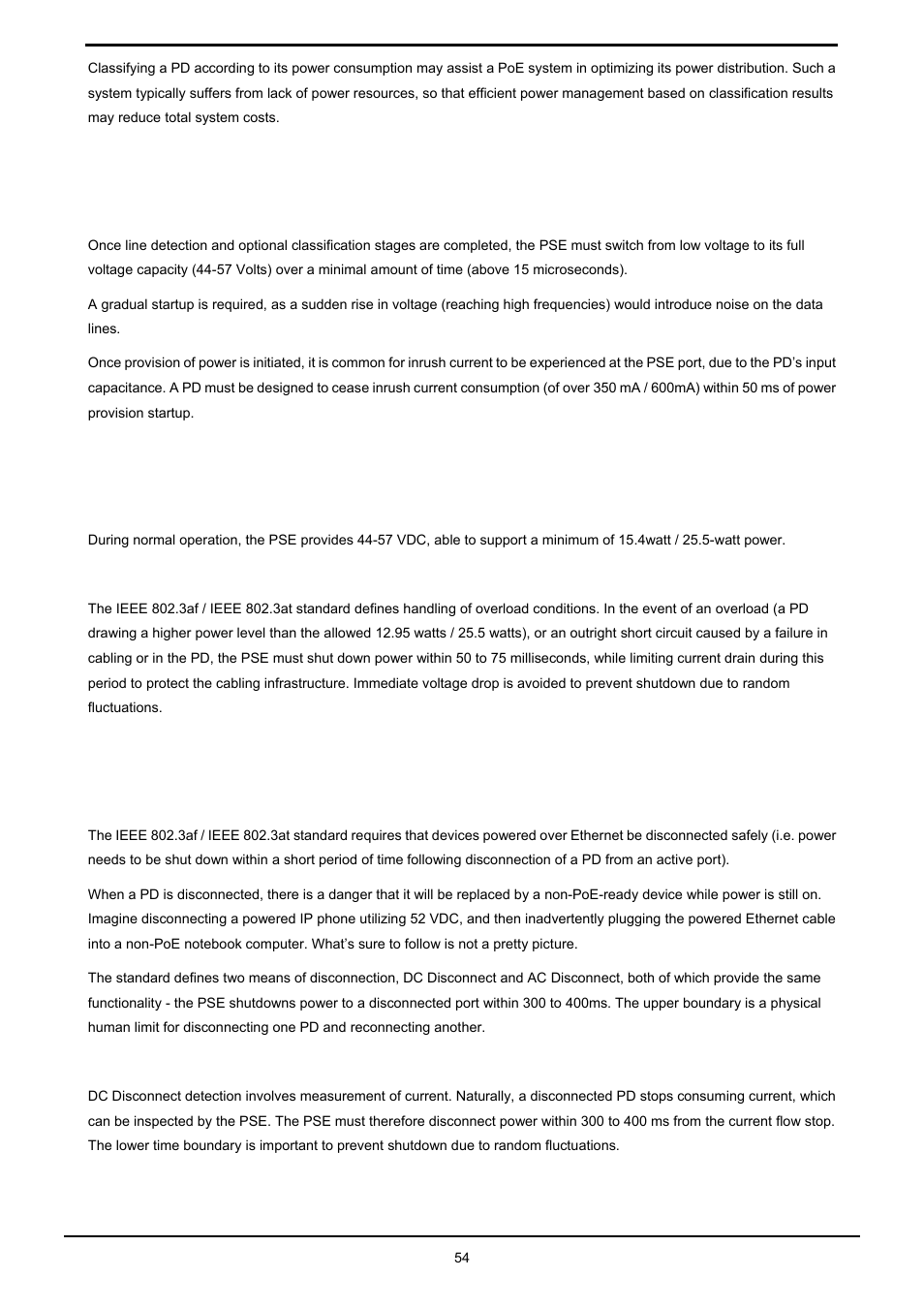 3 start-up, 4 operation, 5 power disconnection scenarios | Tart, Peration, Ower, Isconnection, Cenarios | PLANET HPOE-1200G User Manual | Page 54 / 58