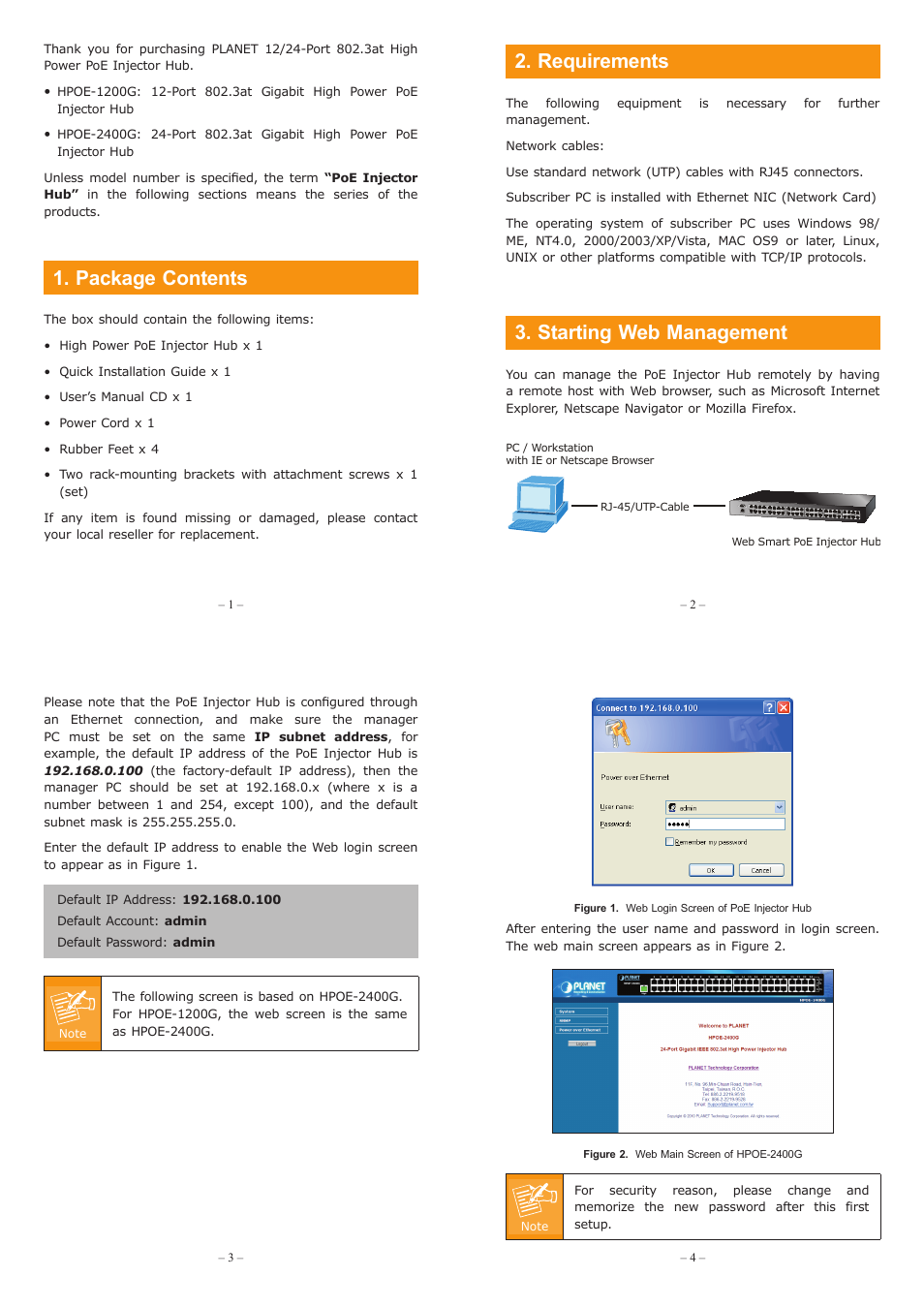 PLANET HPOE-1200G User Manual | 2 pages