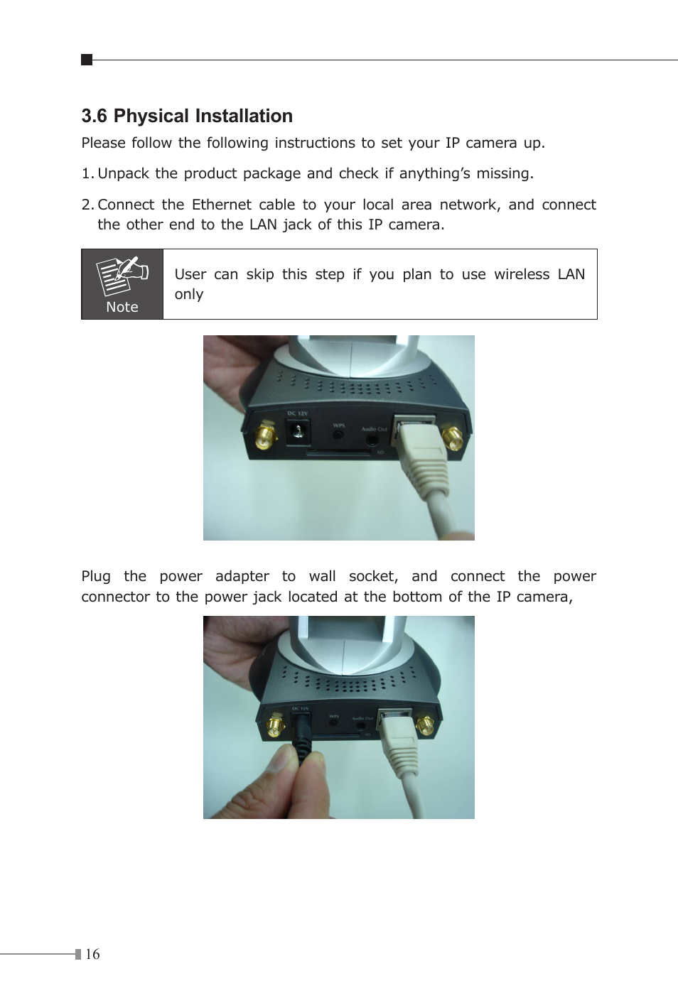 6 physical installation | PLANET ICA-107P User Manual | Page 16 / 32
