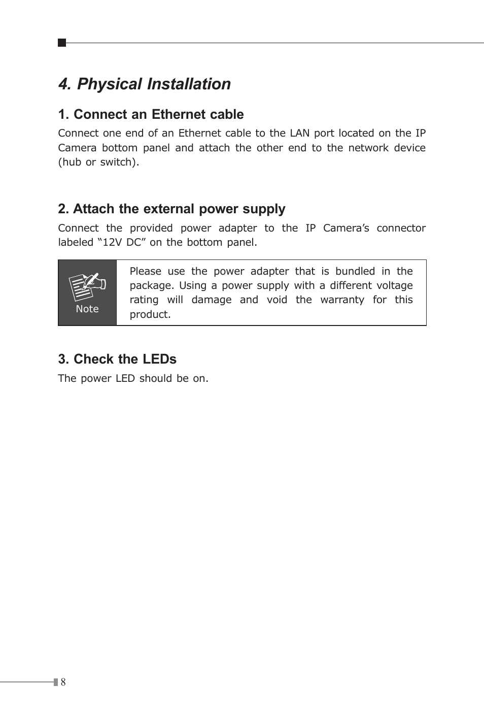 Physical installation | PLANET ICA-107P User Manual | Page 8 / 16