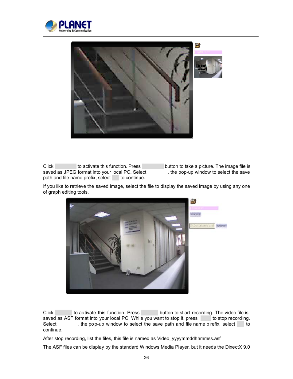Snapshot, Record | PLANET ICA-2200 User Manual | Page 32 / 95
