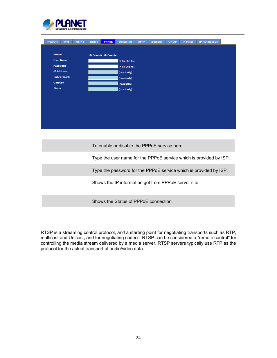 Streaming | PLANET ICA-2200 User Manual | Page 40 / 95