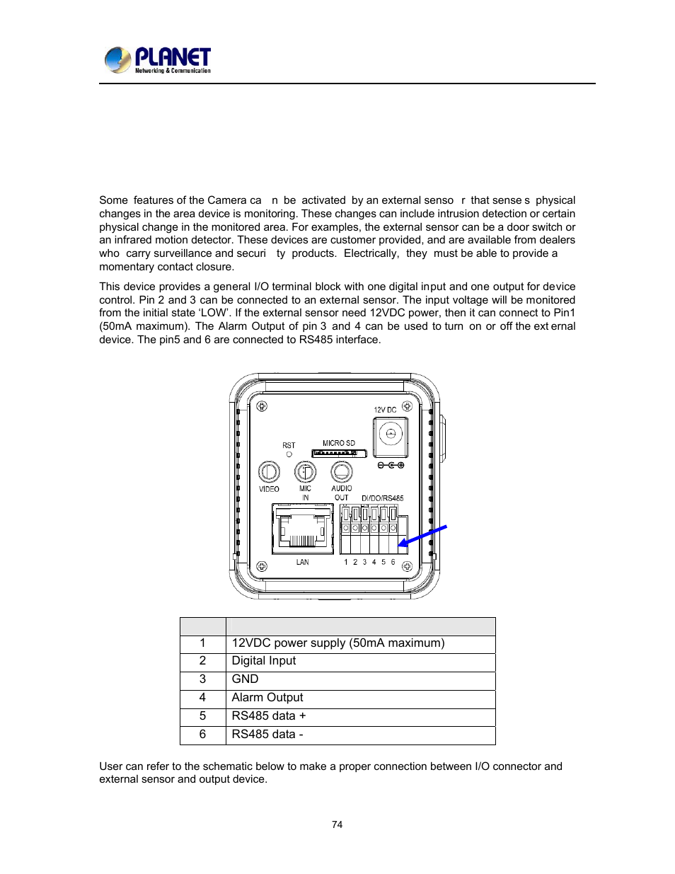 Chapter 8. alarm i/o connector, I/o connector | PLANET ICA-2200 User Manual | Page 80 / 95