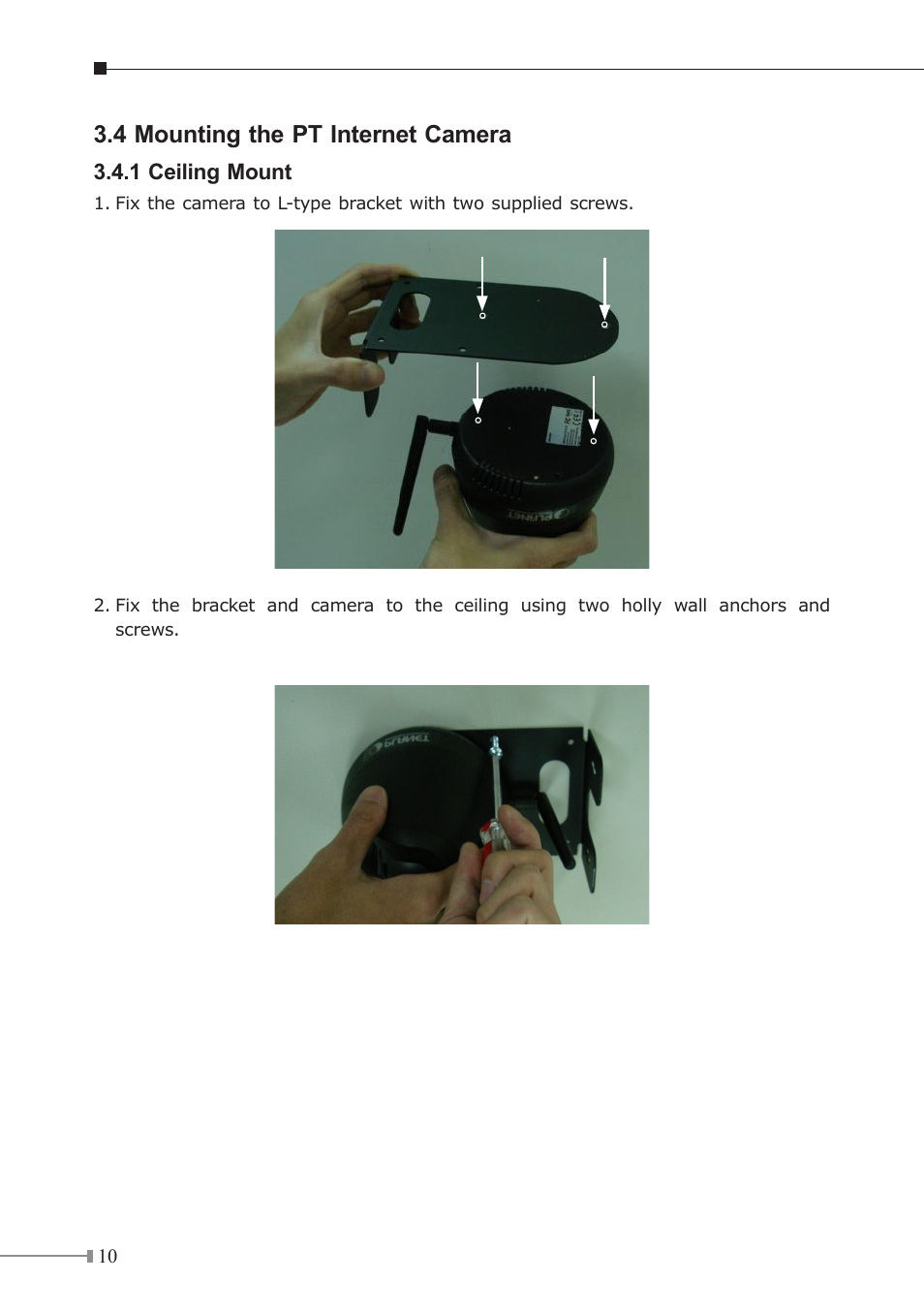 4 mounting the pt internet camera | PLANET ICA-230 User Manual | Page 10 / 36