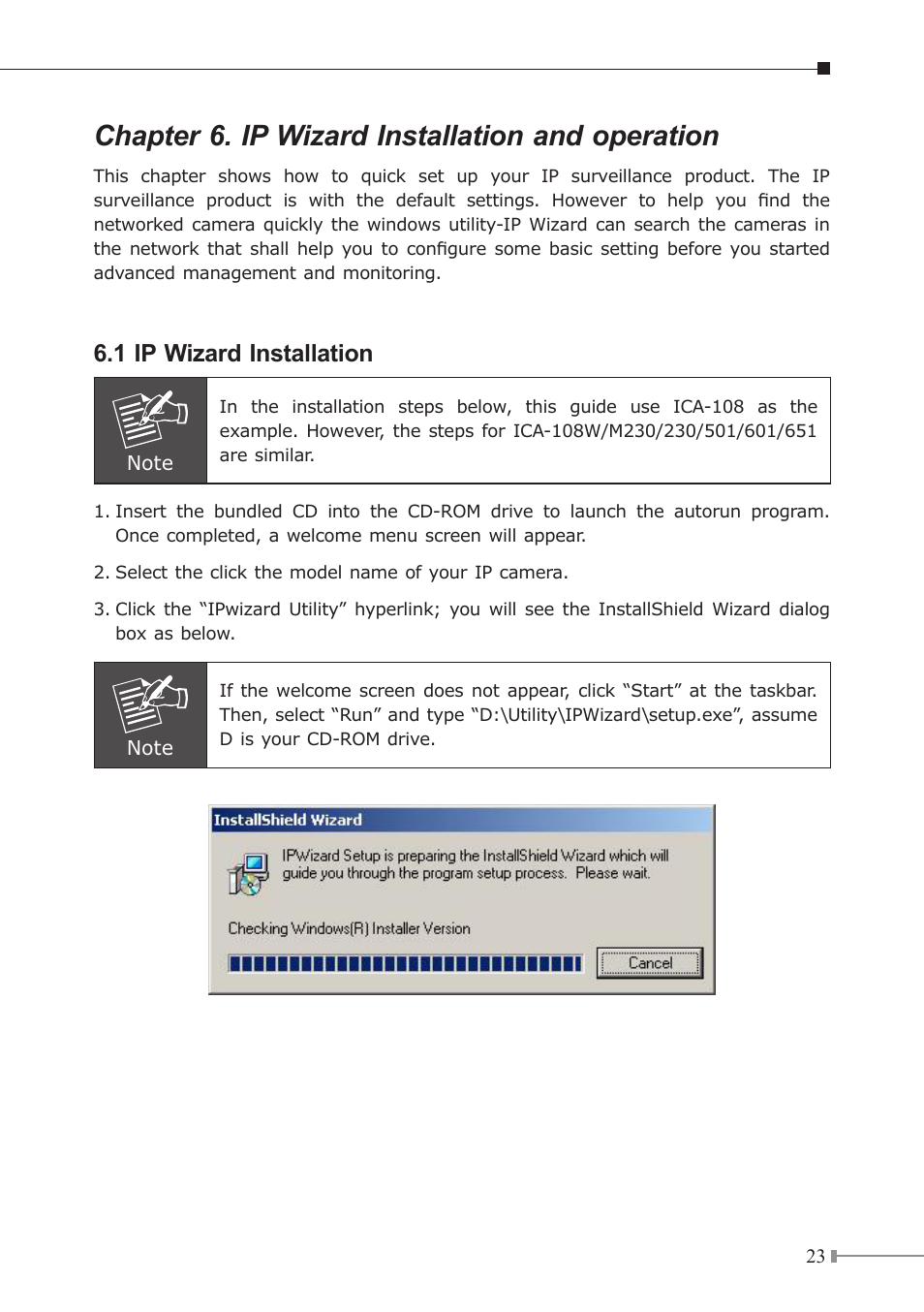 Chapter 6. ip wizard installation and operation, 1 ip wizard installation | PLANET ICA-230 User Manual | Page 23 / 36
