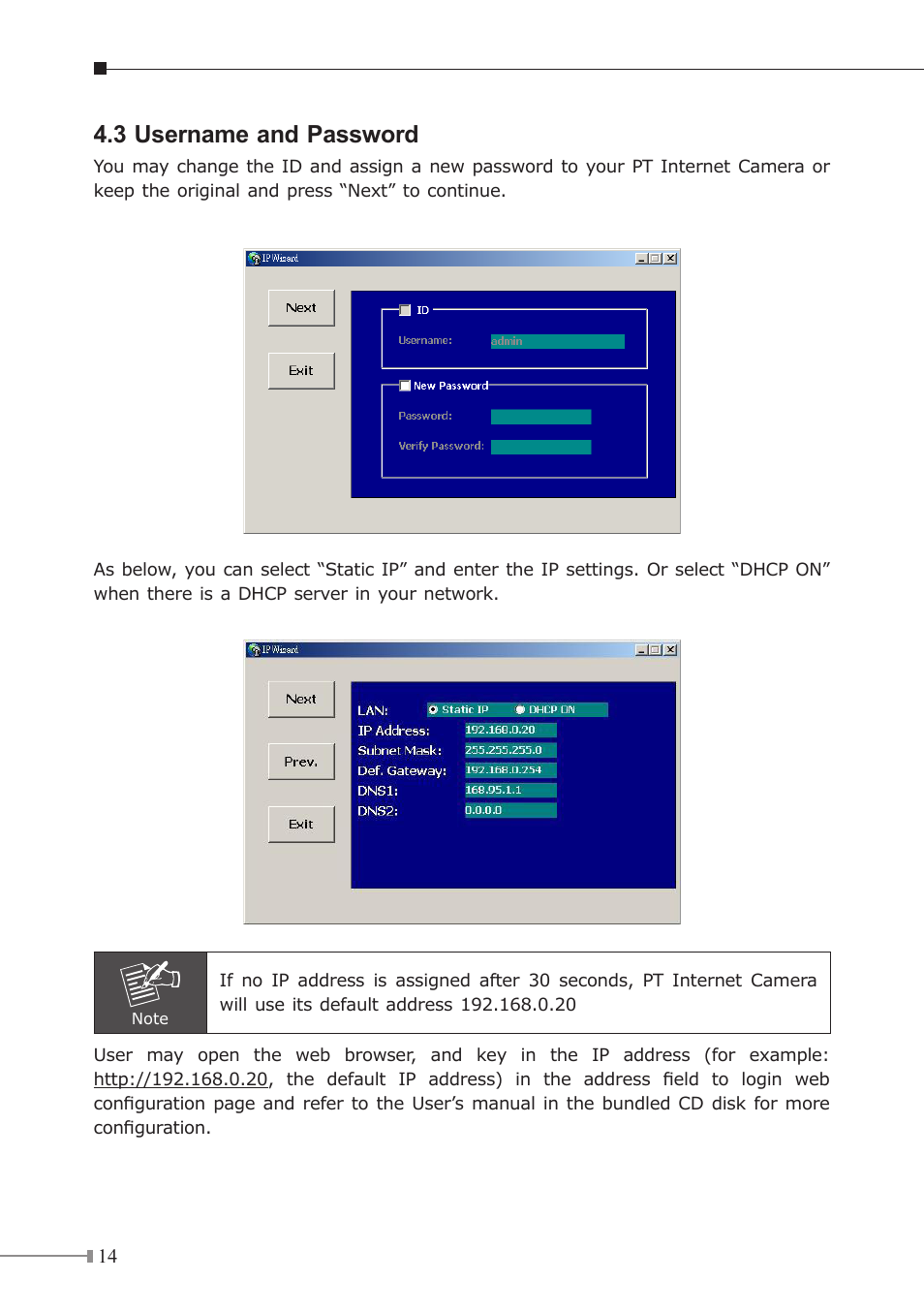 3 username and password | PLANET ICA-230 User Manual | Page 14 / 20