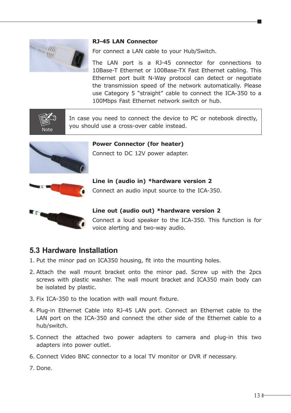 3 hardware installation | PLANET ICA-310 User Manual | Page 13 / 40