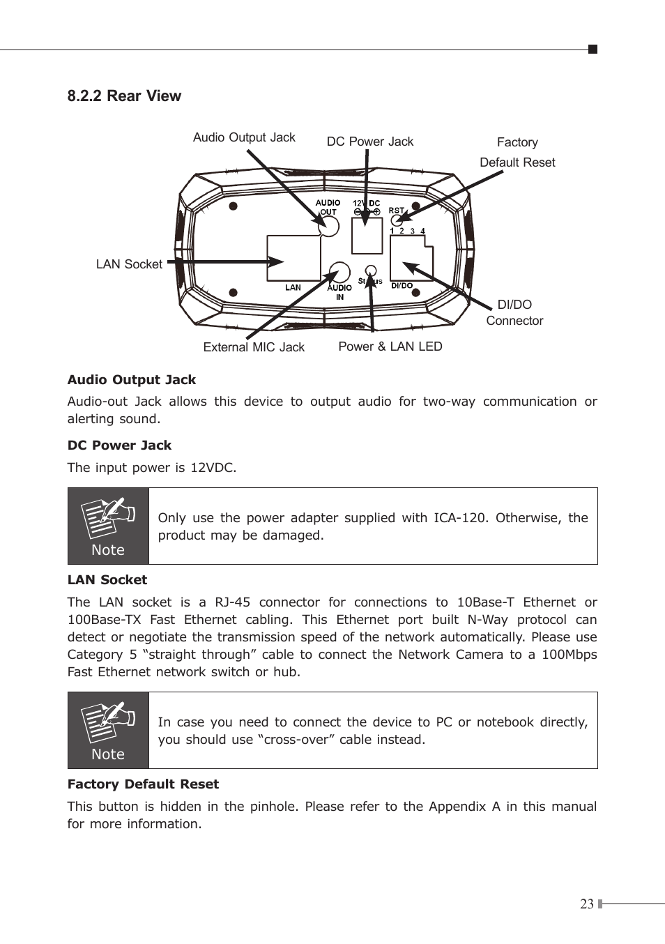 2 rear view | PLANET ICA-310 User Manual | Page 23 / 40