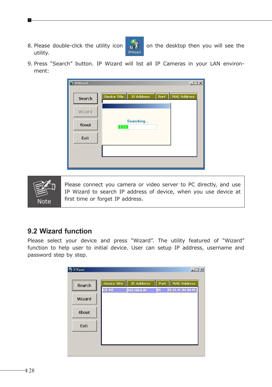 2 wizard function | PLANET ICA-310 User Manual | Page 28 / 40