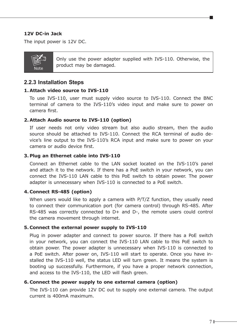 3 installation steps | PLANET ICA-310 User Manual | Page 7 / 32