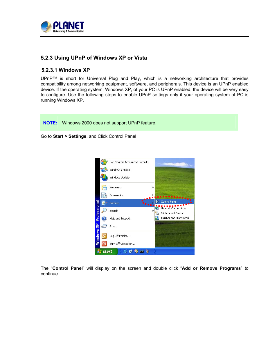 3 using upnp of windows xp or vista, 1 windows xp | PLANET ICA-3250V User Manual | Page 42 / 80