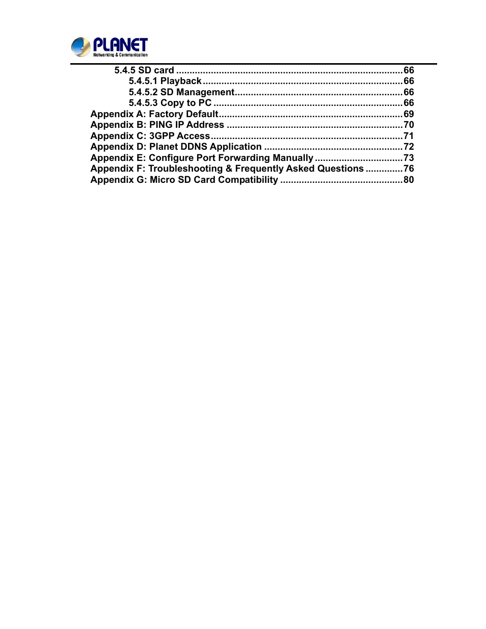PLANET ICA-3250V User Manual | Page 5 / 80