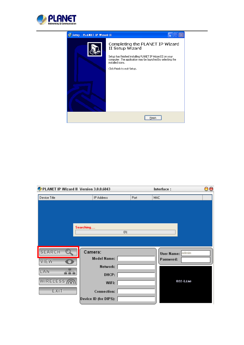 4 preparation, 1 search and view by planet ip wizard ii | PLANET ICA-3260 User Manual | Page 16 / 88