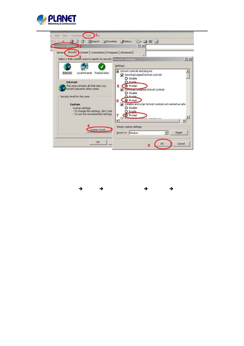 2 internet explorer 7 for windows xp | PLANET ICA-3260 User Manual | Page 26 / 88