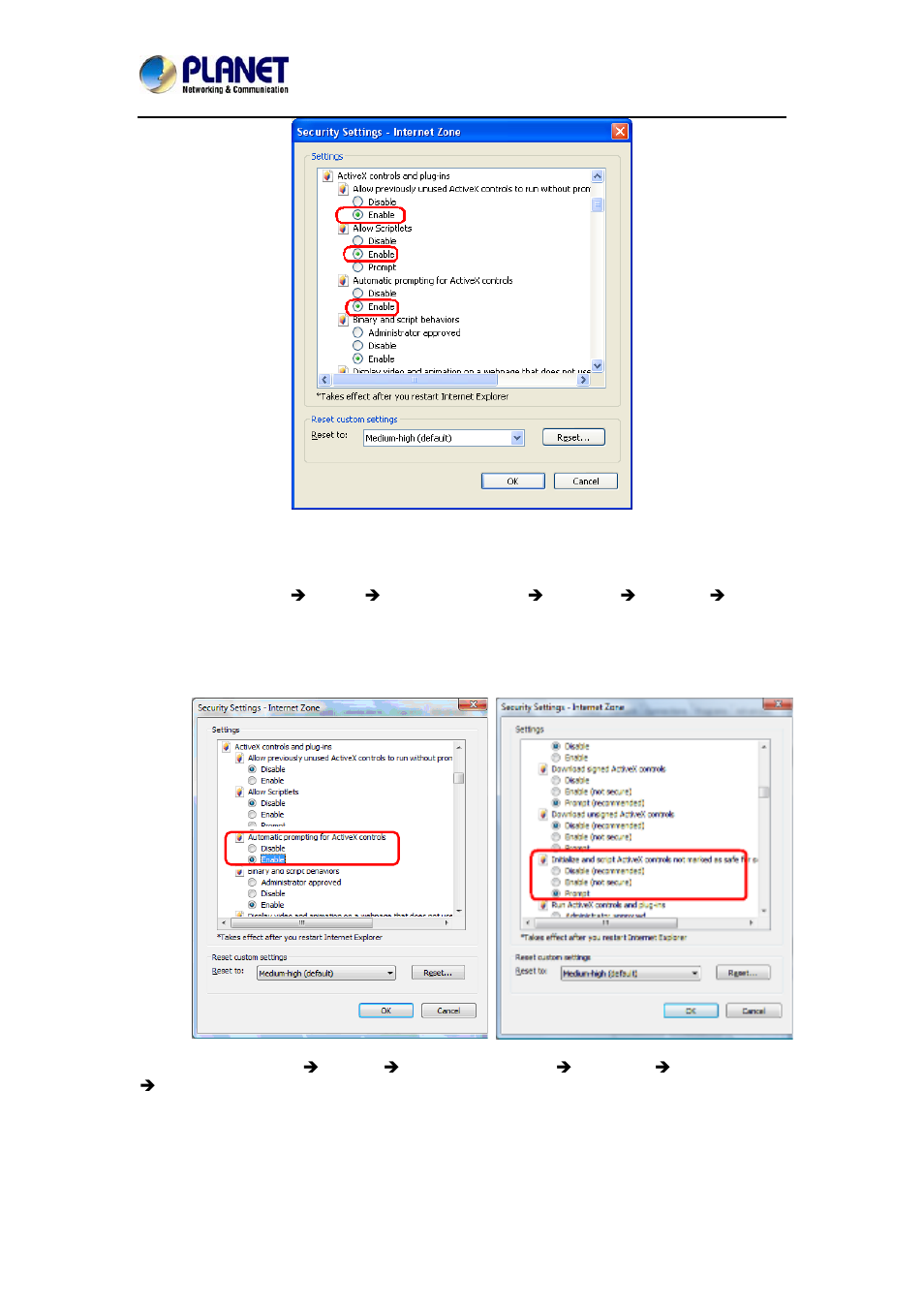 3 internet explorer 7 for windows vista | PLANET ICA-3260 User Manual | Page 27 / 88