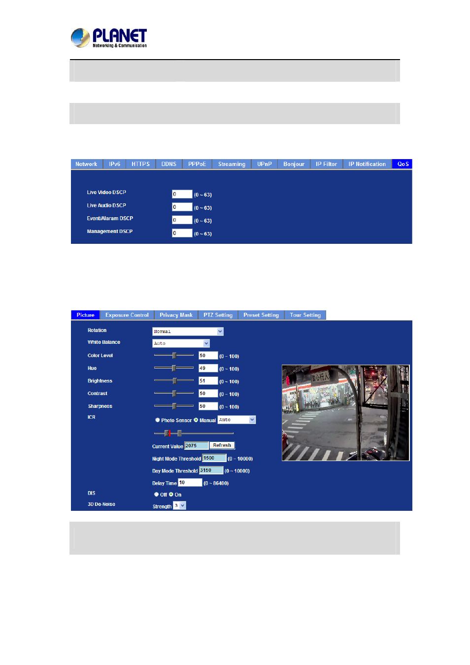11 qos, 6 camera configuration, 1 picture | PLANET ICA-3260 User Manual | Page 43 / 88