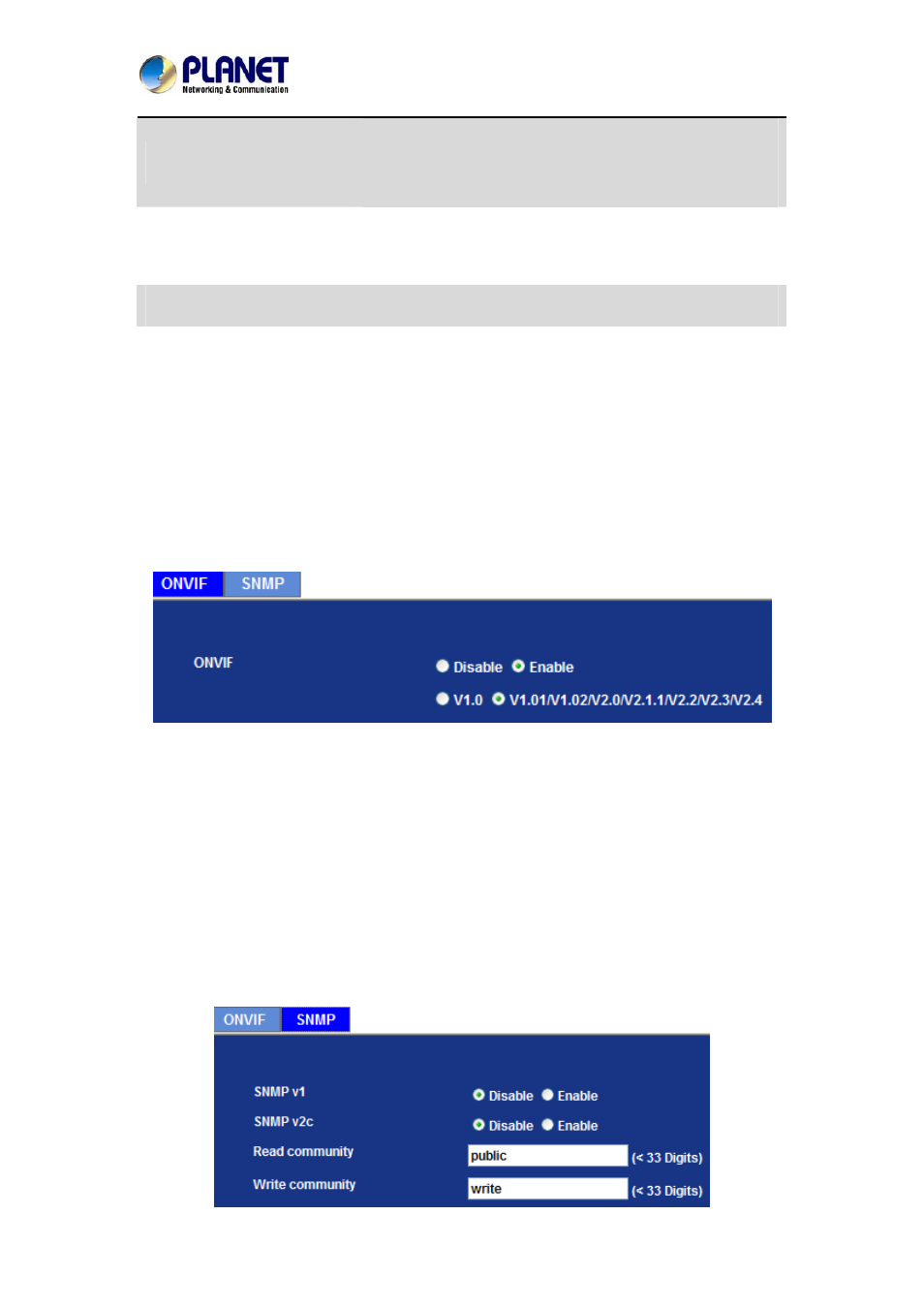 11 protocol configuration, 1 onvif, 2 snmp | 1 onvif 3.11.2 snmp | PLANET ICA-3260 User Manual | Page 59 / 88