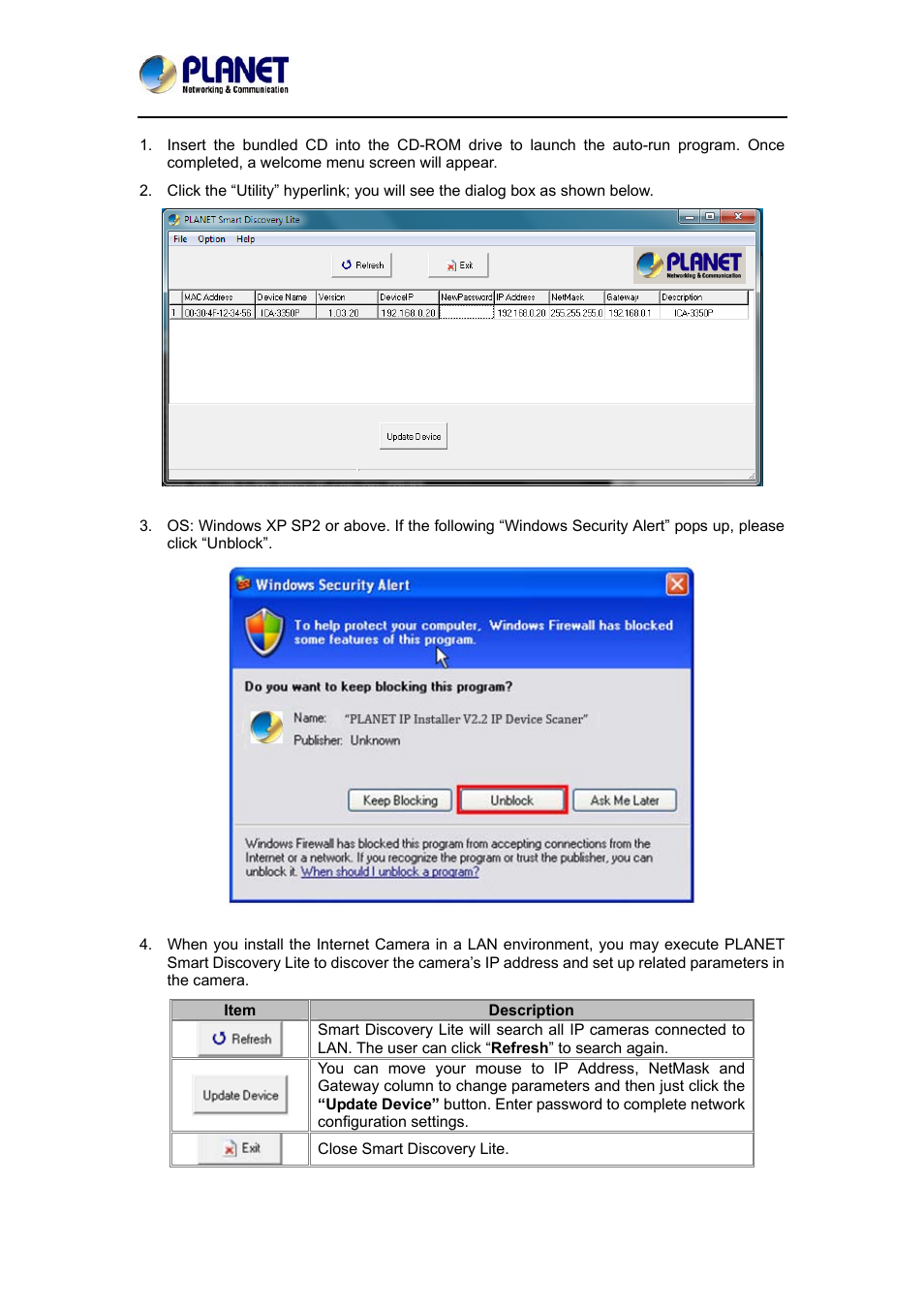 PLANET ICA-3350P User Manual | Page 15 / 67