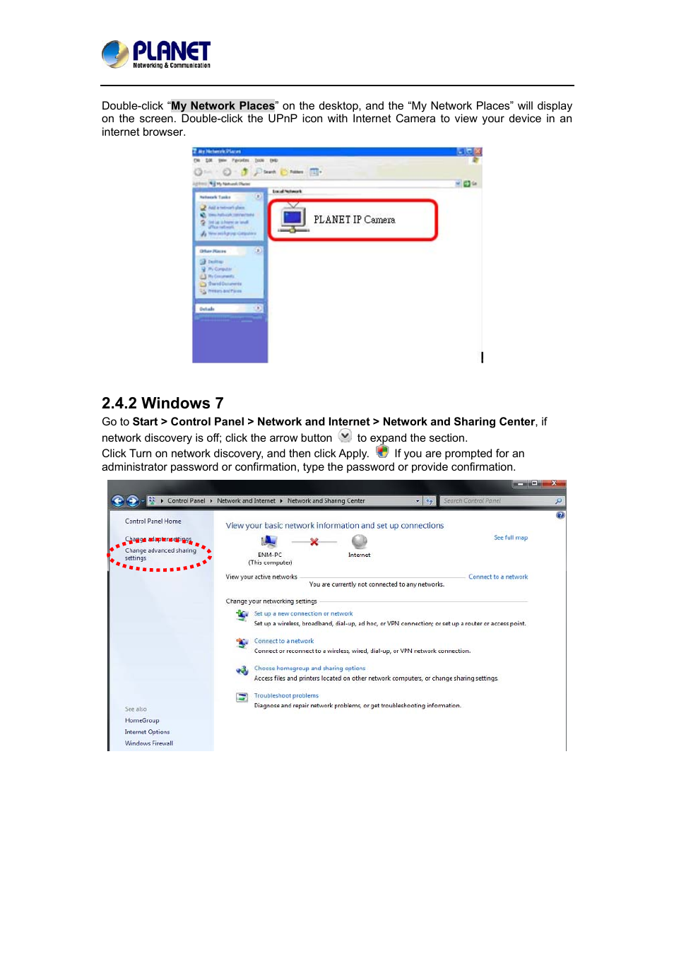 2 windows 7 | PLANET ICA-3350P User Manual | Page 20 / 67