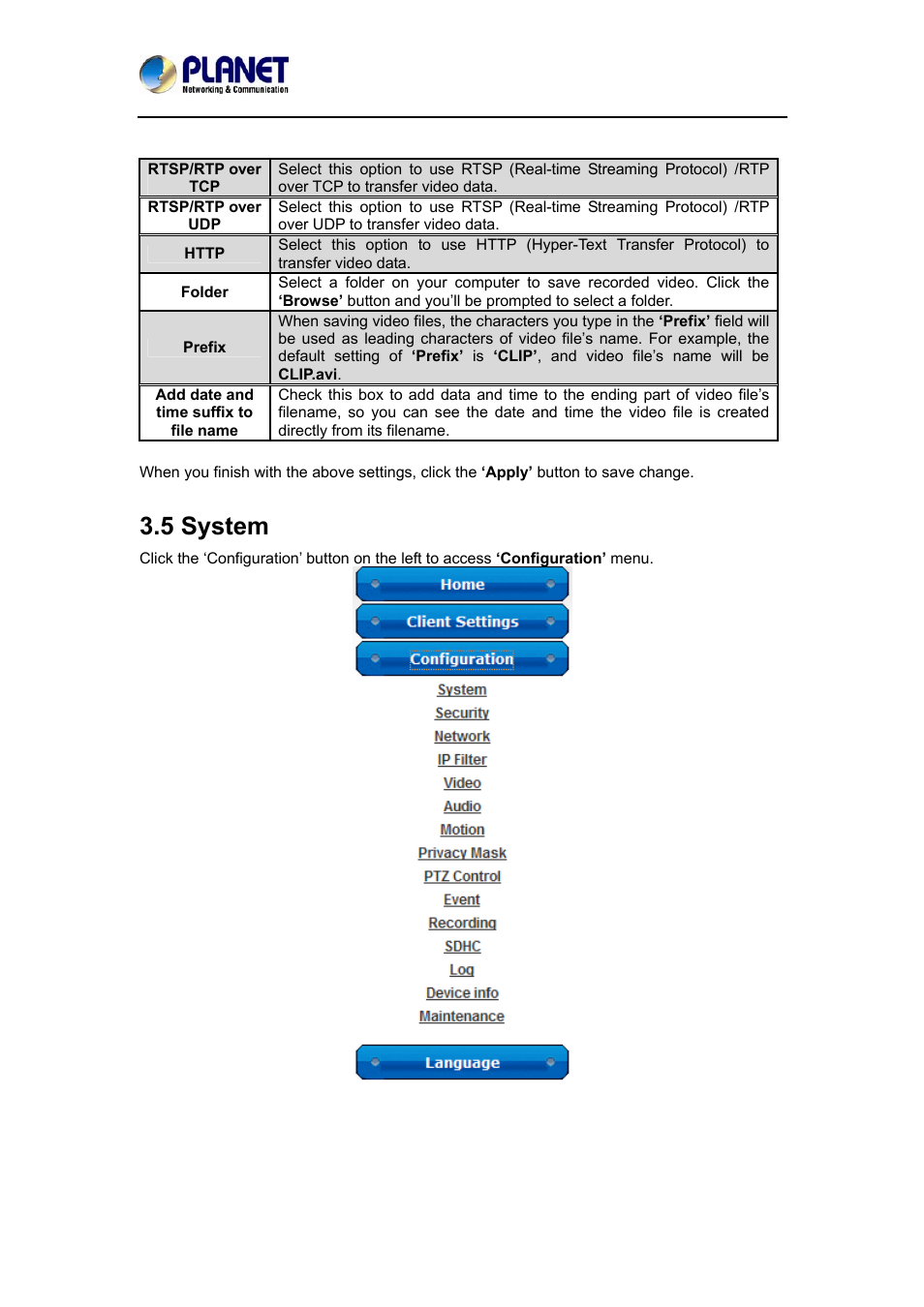 5 system | PLANET ICA-3350P User Manual | Page 29 / 67