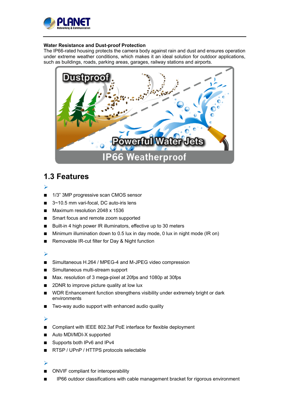 3 features | PLANET ICA-3350P User Manual | Page 8 / 67
