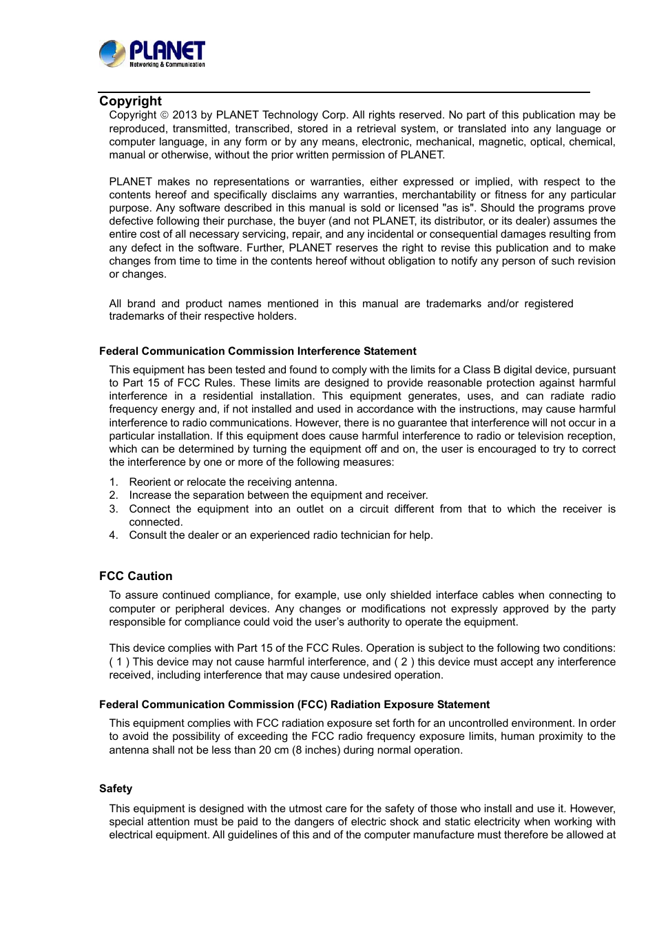 PLANET ICA-3550V User Manual | Page 2 / 81