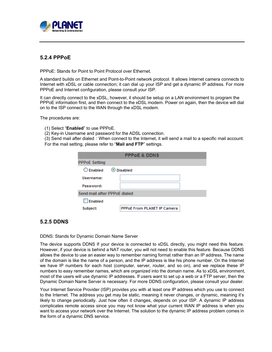 4 pppoe, 5 ddns | PLANET ICA-3550V User Manual | Page 53 / 81