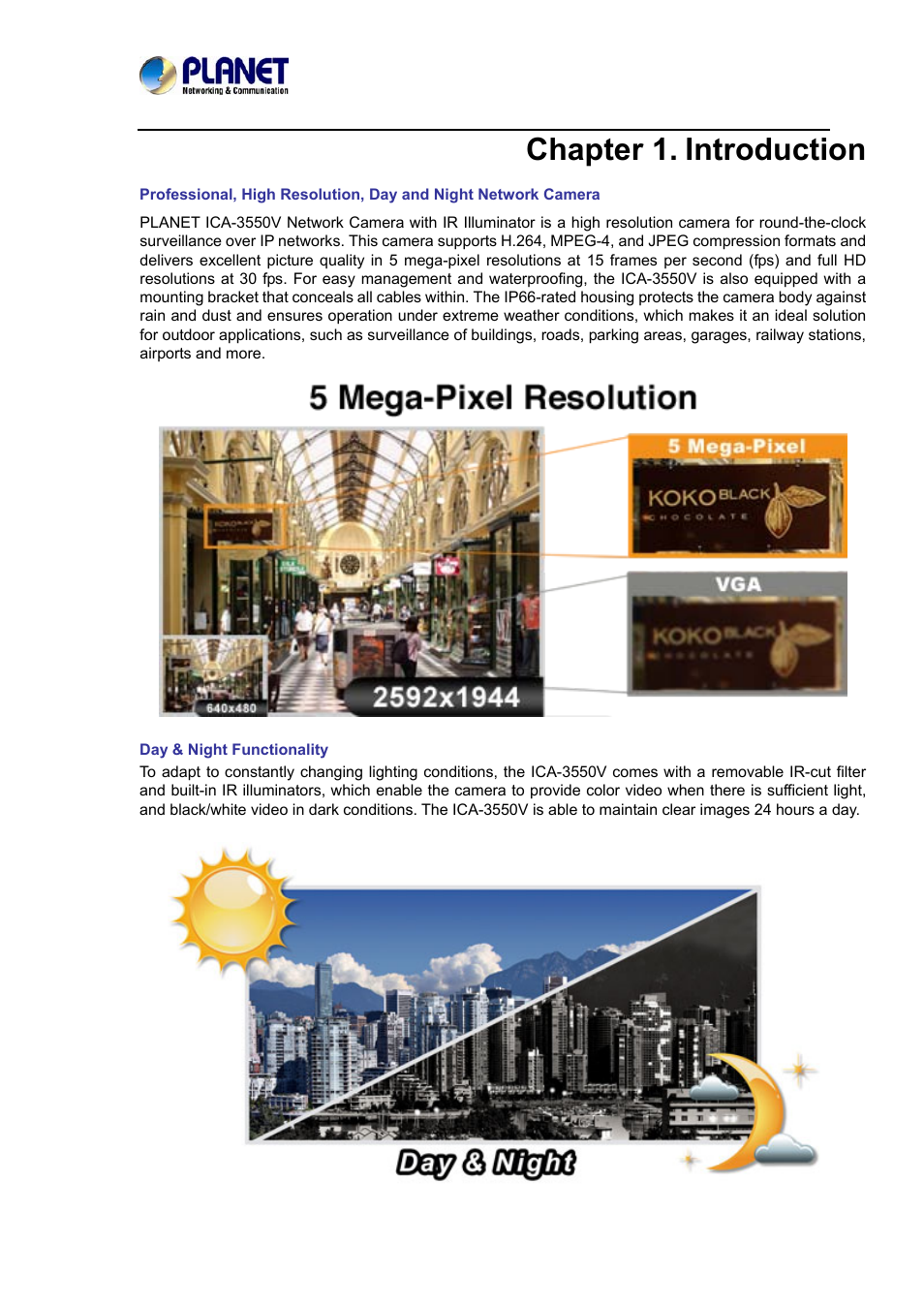 Chapter 1. introduction, Chapter 1, Introduction | PLANET ICA-3550V User Manual | Page 6 / 81