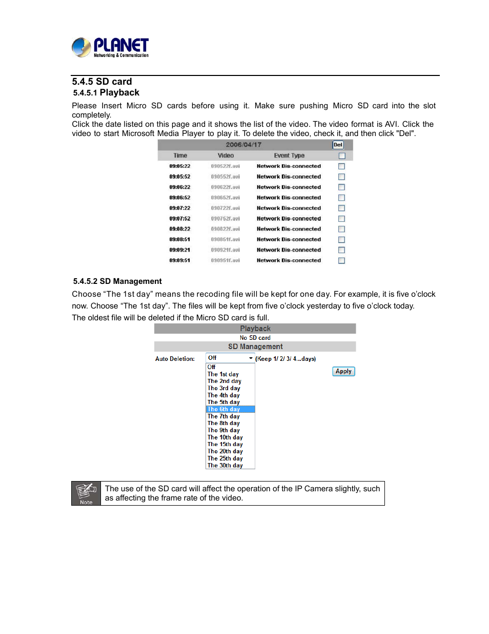 5 sd card, 1 playback, 2 sd management | PLANET ICA-3550V User Manual | Page 67 / 81