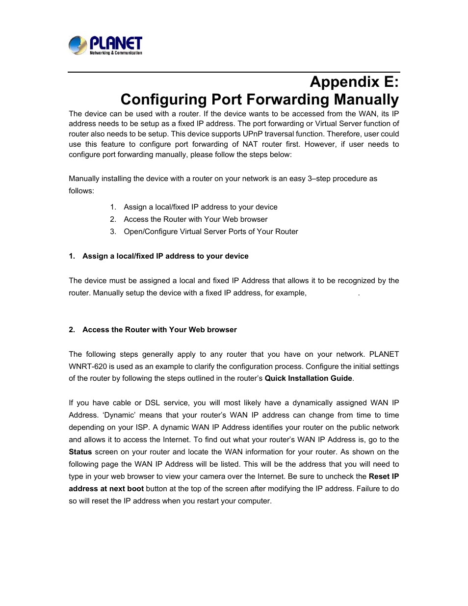 Appendix e: configuring port forwarding manually | PLANET ICA-3550V User Manual | Page 74 / 81