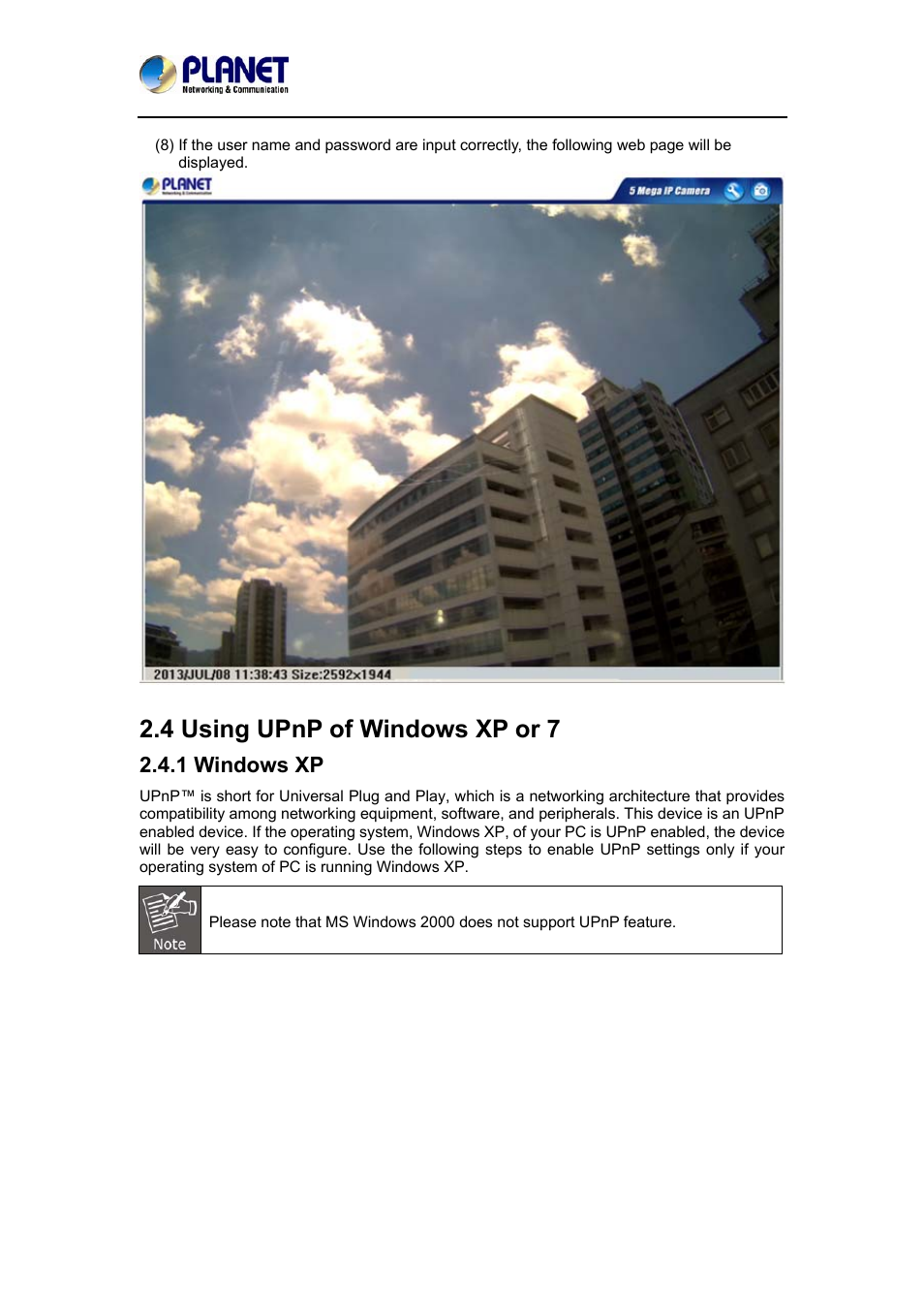4 using upnp of windows xp or 7, 1 windows xp | PLANET ICA-3550V User Manual | Page 19 / 74