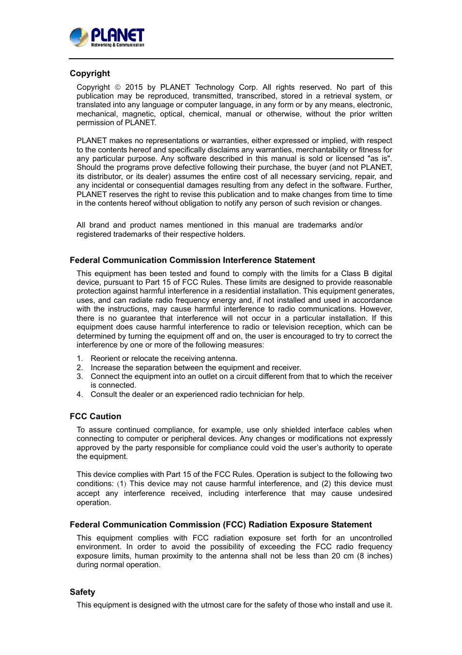 PLANET ICA-3550V User Manual | Page 2 / 74