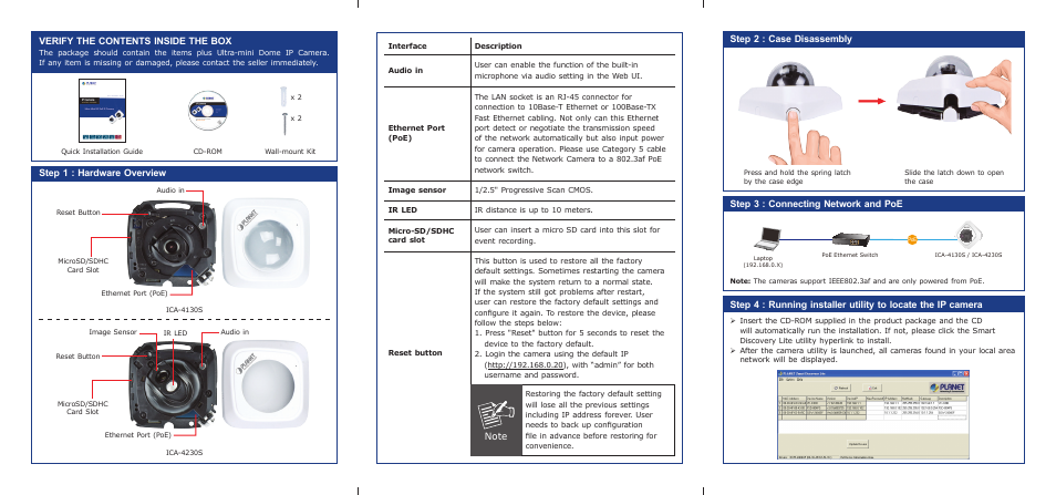 PLANET ICA-4130S User Manual | 2 pages