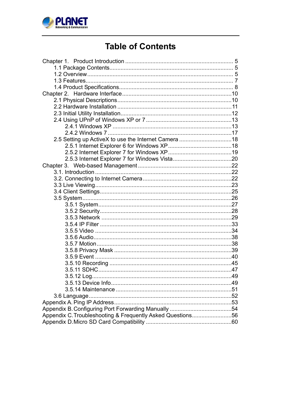 PLANET ICA-4200 User Manual | Page 4 / 60