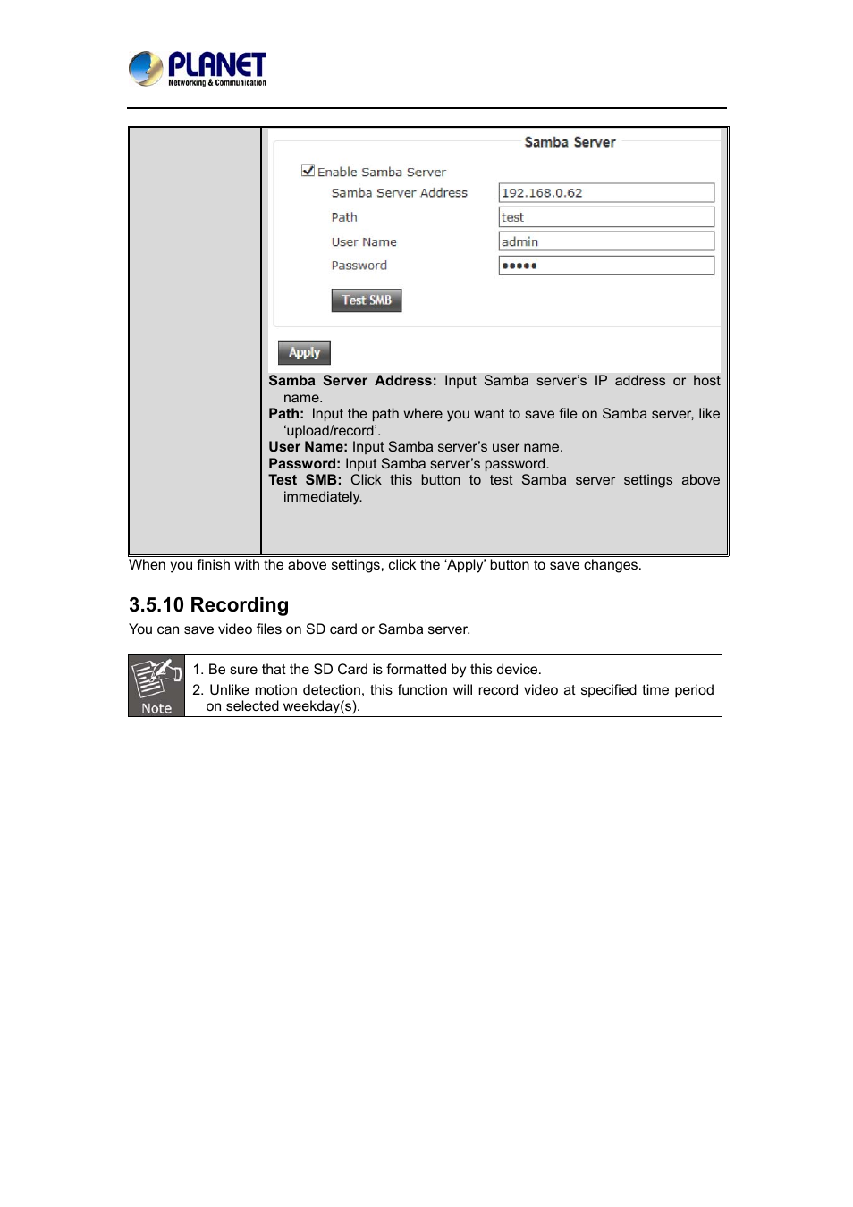 10 recording | PLANET ICA-4200 User Manual | Page 45 / 60