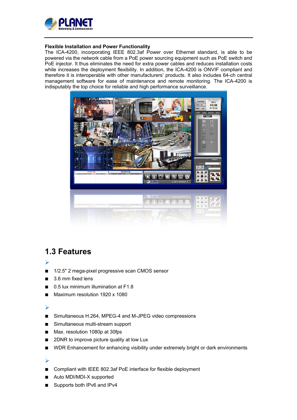 3 features | PLANET ICA-4200 User Manual | Page 7 / 60