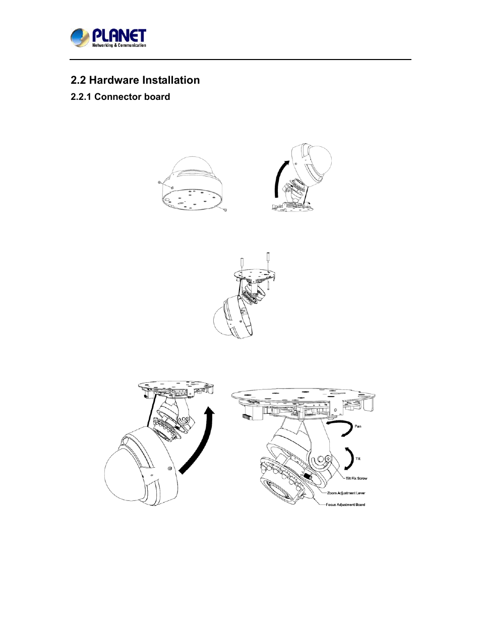2 hardware installation, 1 connector board | PLANET ICA-4200V User Manual | Page 17 / 98
