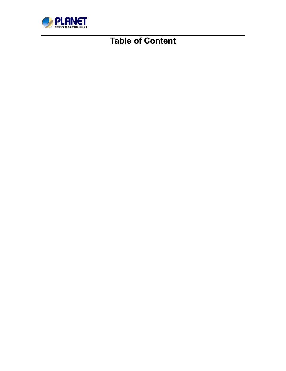 Table of content | PLANET ICA-4200V User Manual | Page 4 / 98