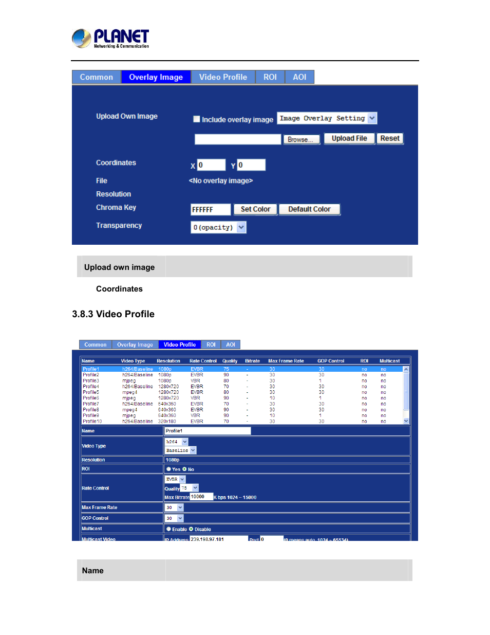 3 video profile | PLANET ICA-4200V User Manual | Page 63 / 98