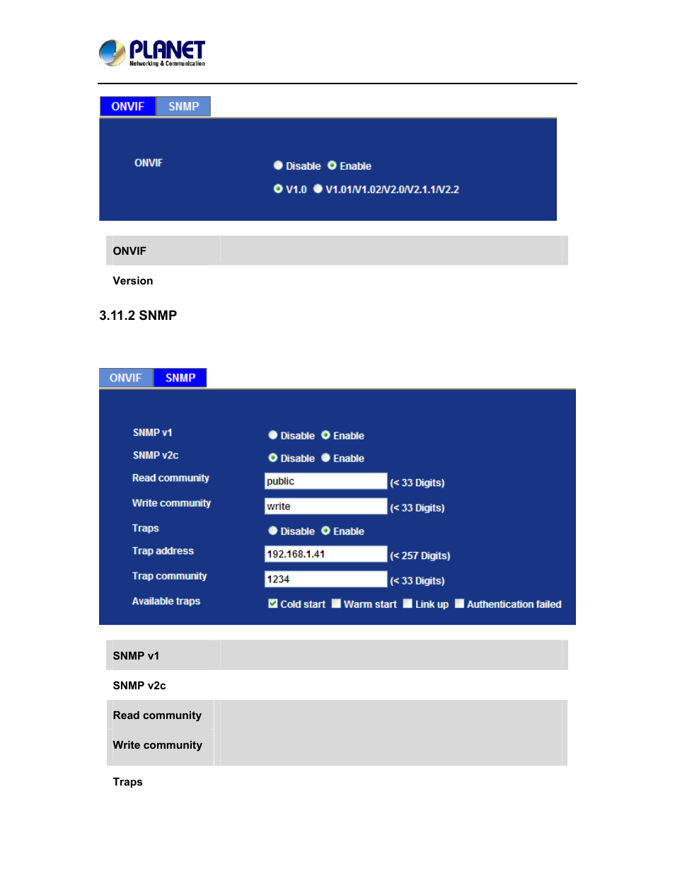 2 snmp | PLANET ICA-4200V User Manual | Page 69 / 98