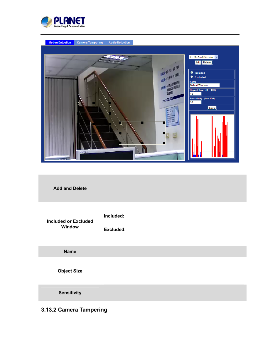 2 camera tampering | PLANET ICA-4200V User Manual | Page 72 / 98