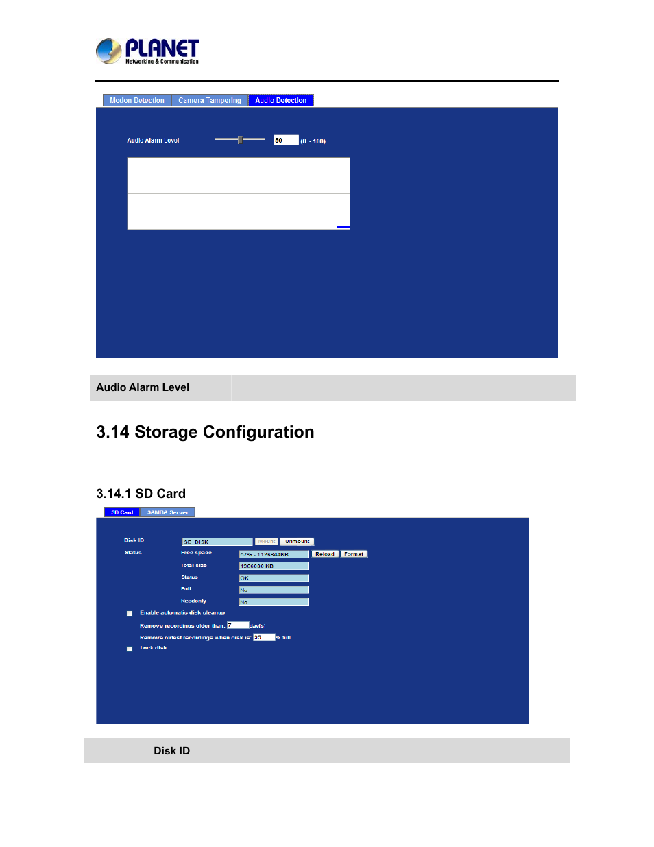 14 storage configuration, 1 sd card | PLANET ICA-4200V User Manual | Page 74 / 98
