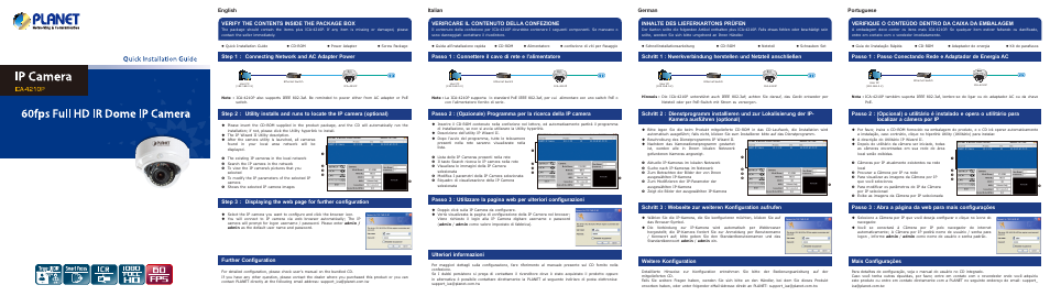 PLANET ICA-4210P User Manual | 10 pages