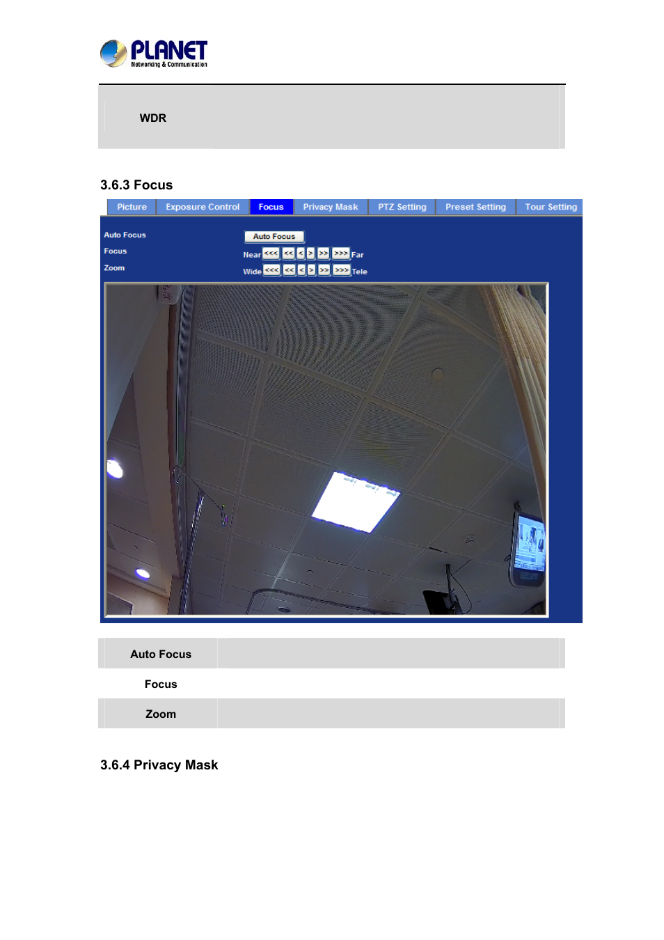 3 focus, 4 privacy mask | PLANET ICA-4210P User Manual | Page 48 / 93