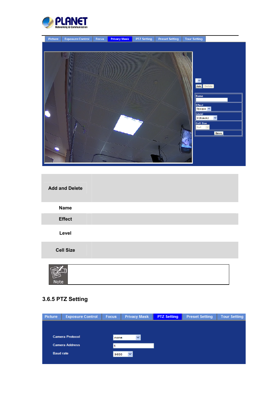 5 ptz setting | PLANET ICA-4210P User Manual | Page 49 / 93