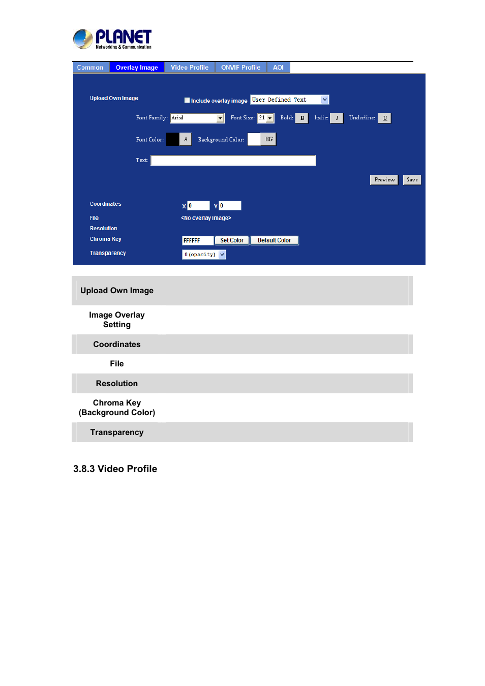 3 video profile | PLANET ICA-4210P User Manual | Page 57 / 93